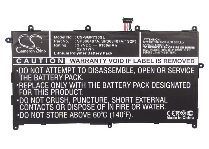 Replacement Battery for Samsung Galaxy Tab 8.9 – Tablet – 6100mAh / 3.7V