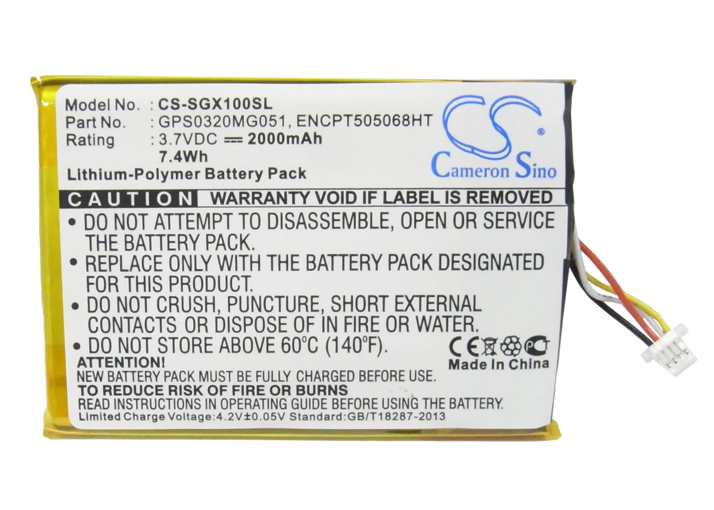 Replacement Battery for SkyGolf  SkyCaddie Breeze SGX SGXW – GPS, Navigator – 2000mAh / 7.40Wh / 3.7V