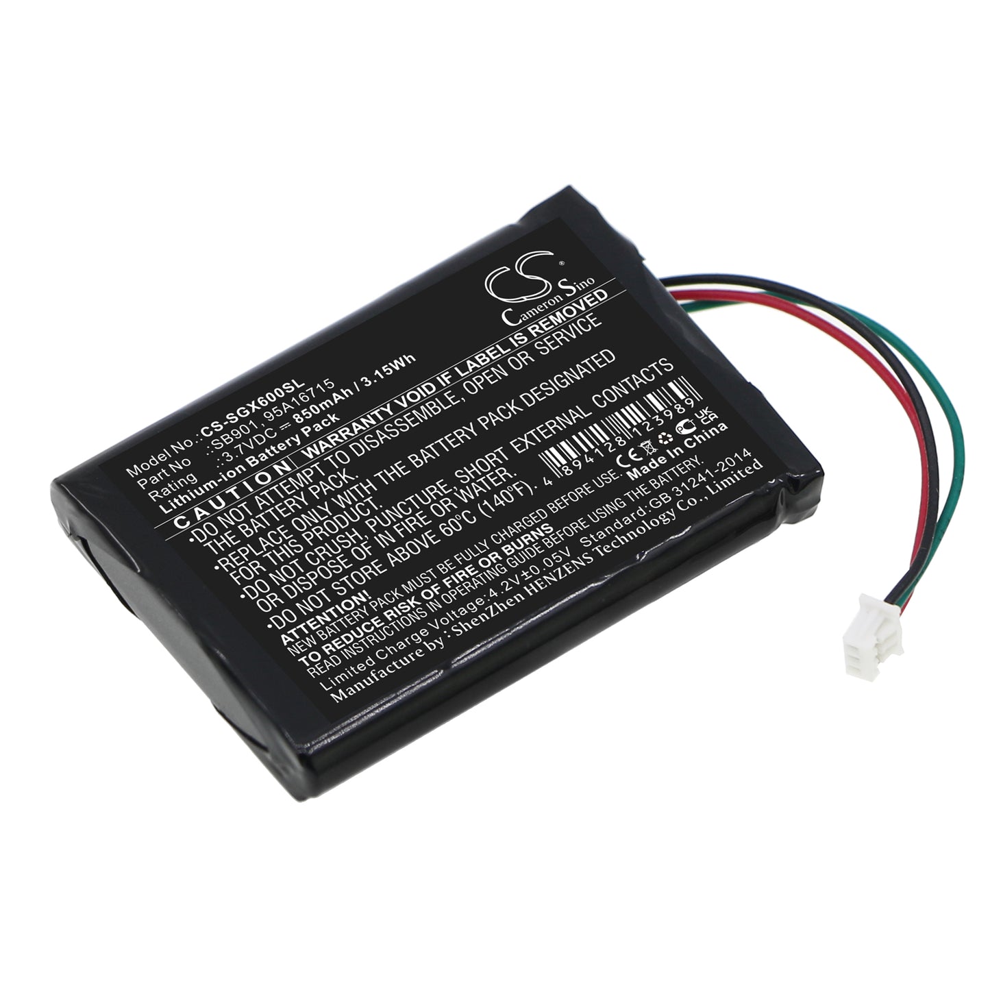 Replacement Battery for SHURE  MXW1 – 850mAh / 3.15Wh