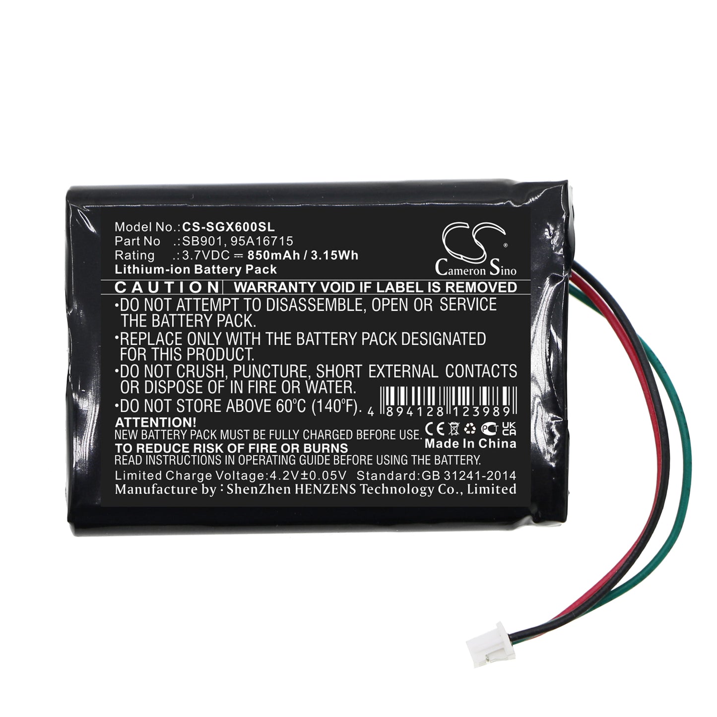 Replacement Battery for SHURE  MXW1 – 850mAh / 3.15Wh