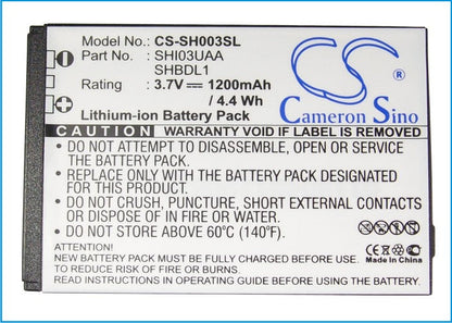 Replacement Battery for Sharp  003SH – Mobile, SmartPhone – 1200mAh / 4.44Wh / 3.7V