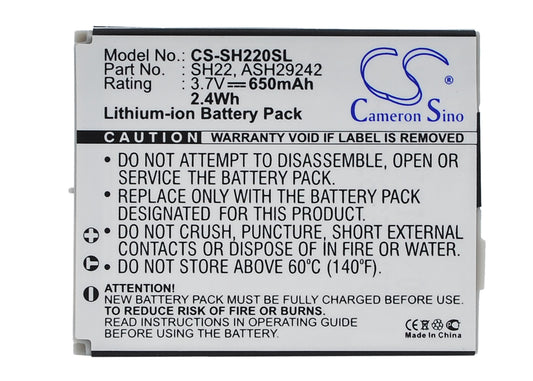 Replacement Battery for Sharp SH-06A – Mobile, SmartPhone – 650mAh / 3.7V - image 1