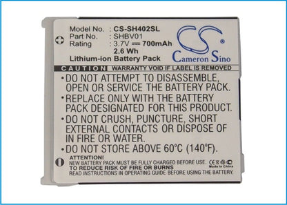 Replacement Battery for Sharp  V402SH – Mobile, SmartPhone – 700mAh / 3.7V