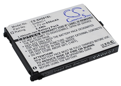 Replacement Battery for Sharp V501SH – Mobile, SmartPhone – 650mAh / 3.7V - image 1