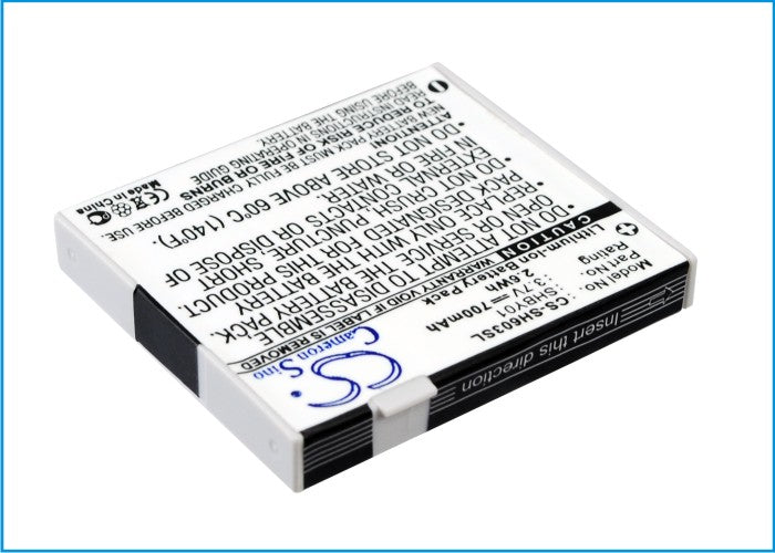Replacement Battery for Sharp V603SH – Mobile, SmartPhone – 700mAh / 3.7V - image 1