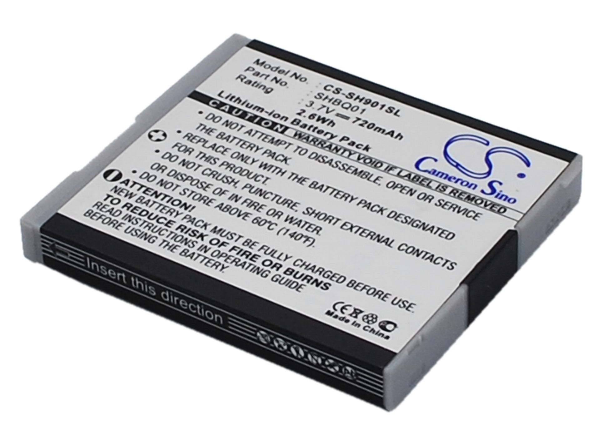 Replacement Battery for Sharp SH901iS – Mobile, SmartPhone – 720mAh / 3.7V - image 1