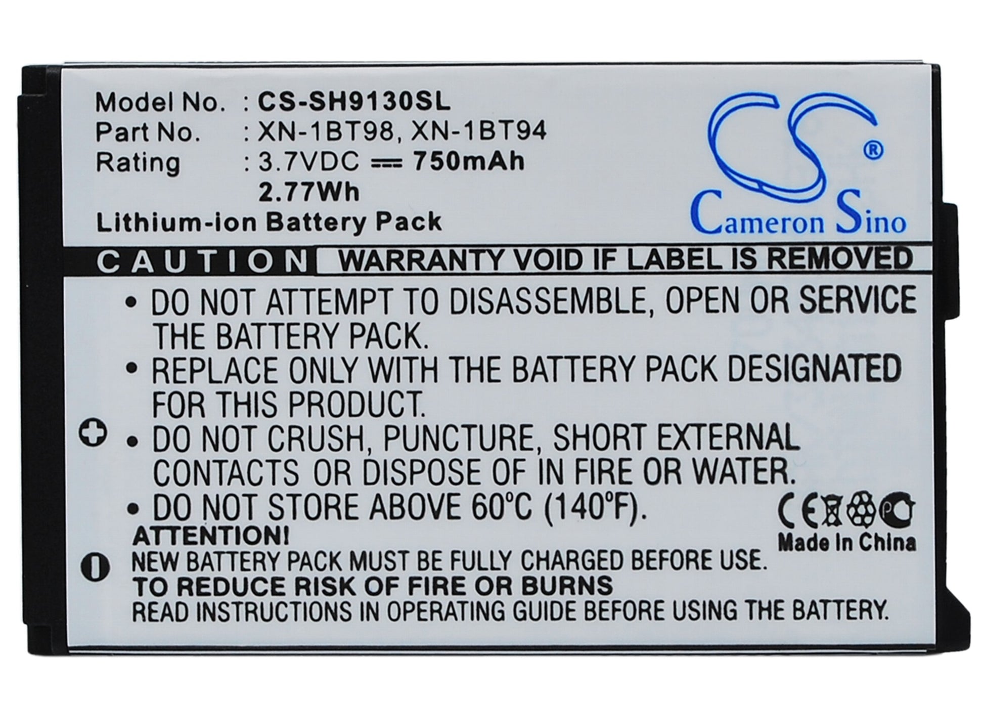 Replacement Battery for Sharp SHA 9130 – Mobile, SmartPhone – 750mAh / 3.7V - image 5