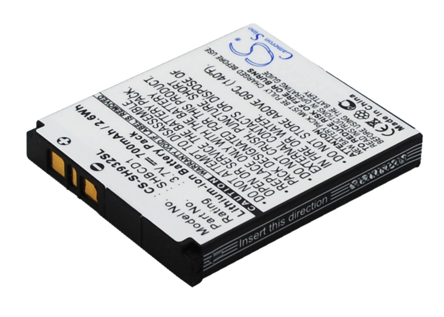 Replacement Battery for Sharp  932SH – Mobile, SmartPhone – 700mAh / 3.7V