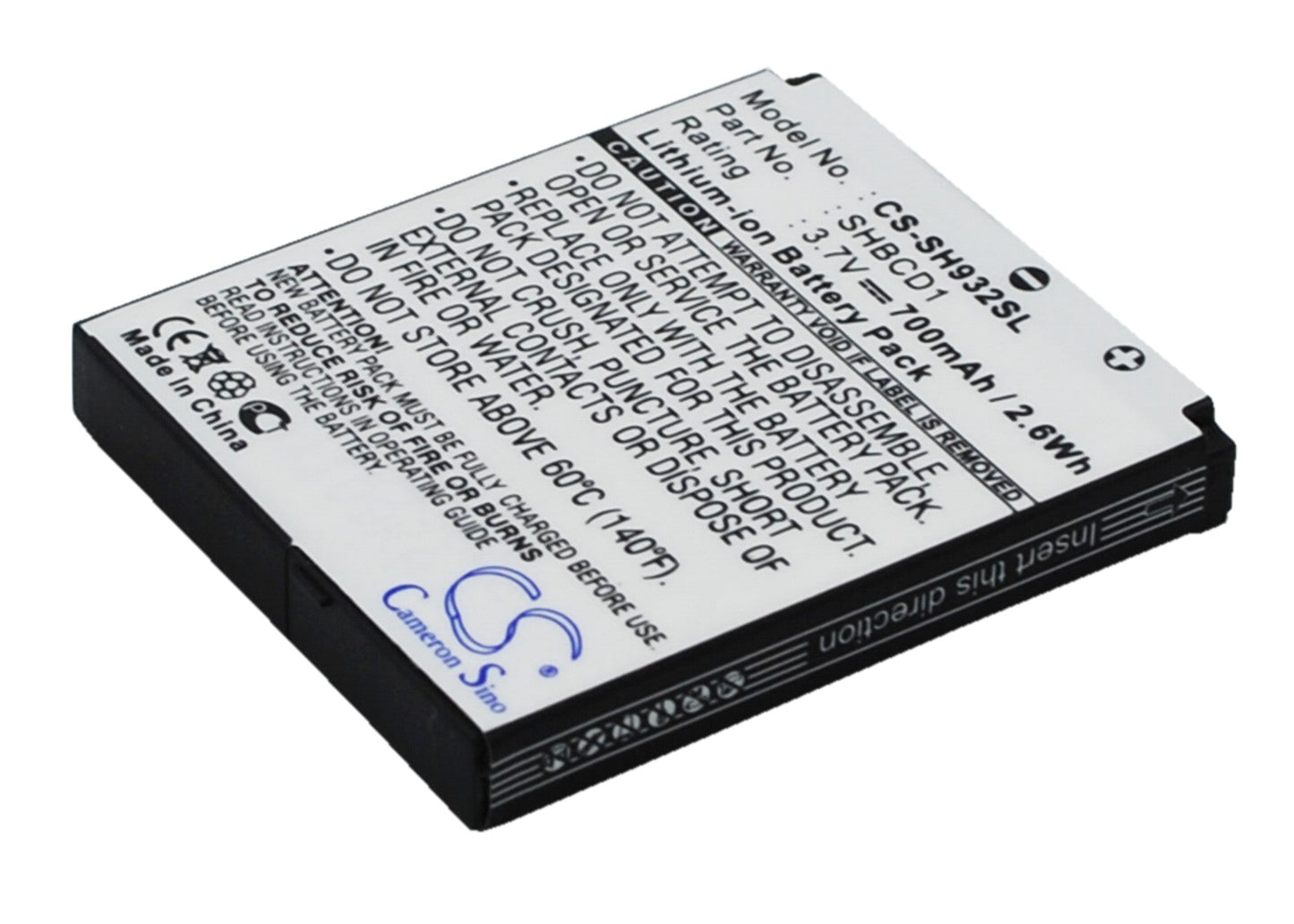Replacement Battery for Sharp  932SH – Mobile, SmartPhone – 700mAh / 3.7V