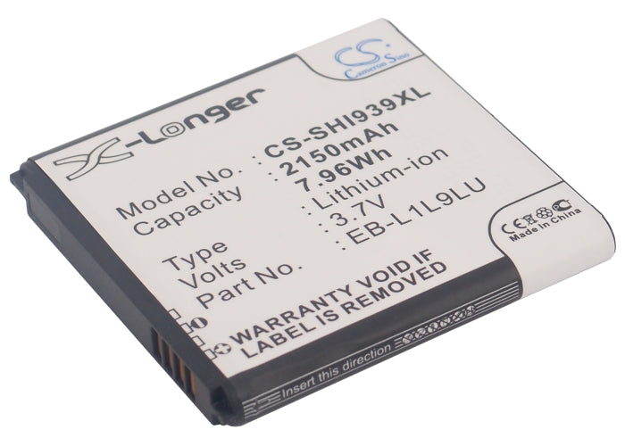 Replacement Battery for Samsung SCH-I939D – Mobile, SmartPhone – 2150mAh / 3.7V - image 1