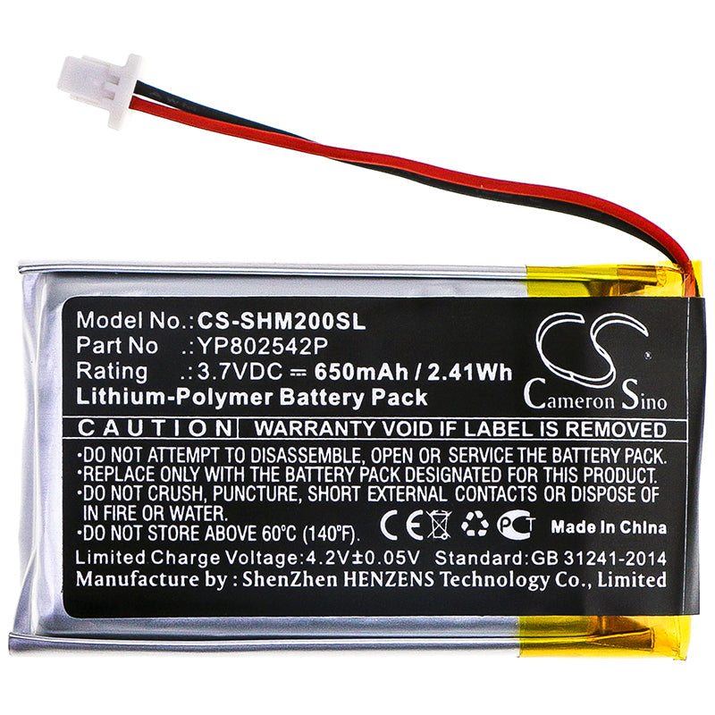 Replacement Battery for Sena  SMH-10S – Wireless Headset – 650mAh / 2.41Wh / 3.7V