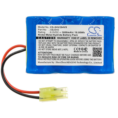 Replacement Battery for Shark V2940C – Vacuum – 3000mAh / 6V