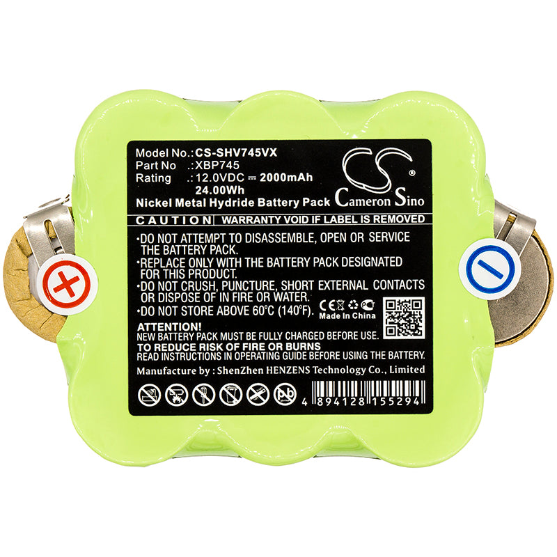 Replacement Battery for Shark SV745 – Vacuum – 2000mAh / 12V