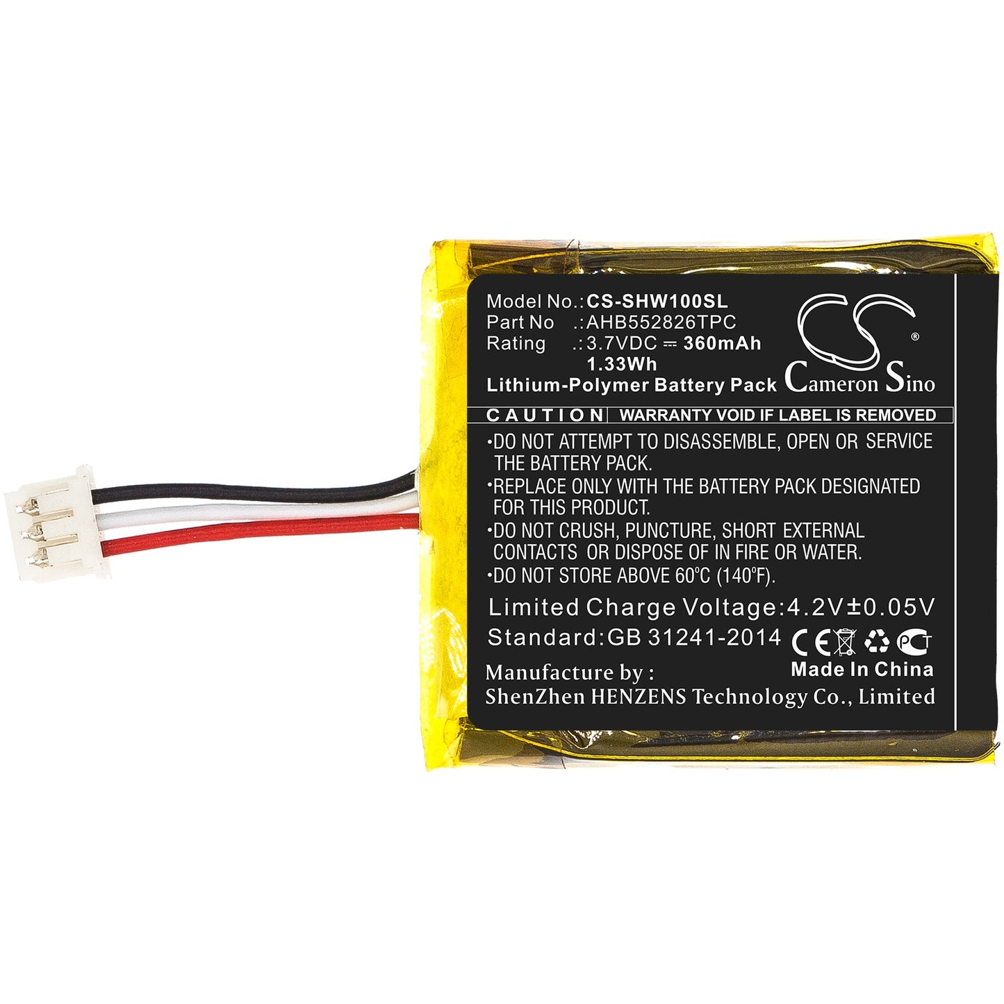 Replacement Battery for Sennheiser  DW 10 – Wireless Headset – 360mAh / 1.33Wh / 3.7V