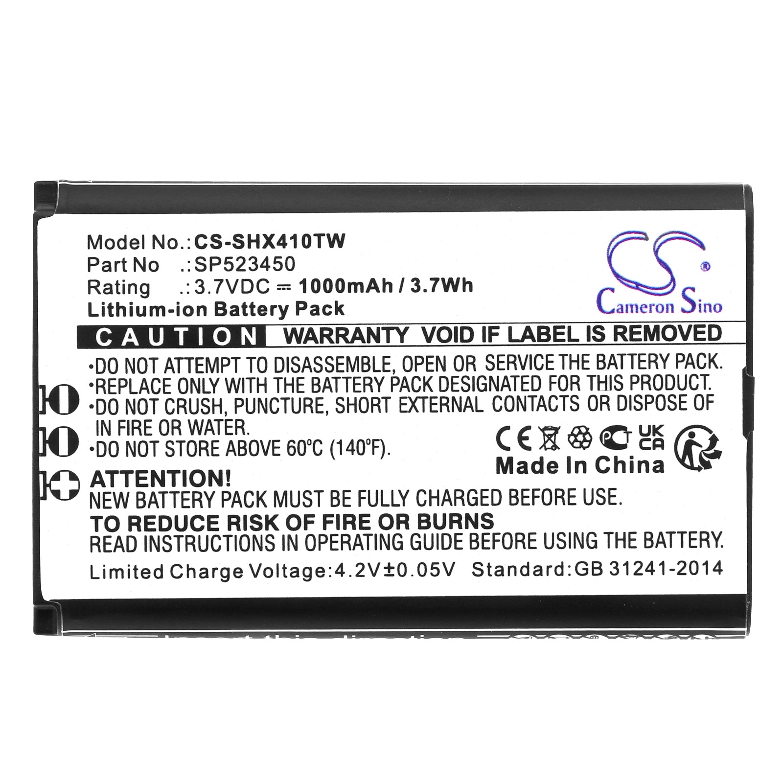 Replacement Battery for SenHaix 1410 – Two-Way Radio – 1000mAh / 3.7V - image 3