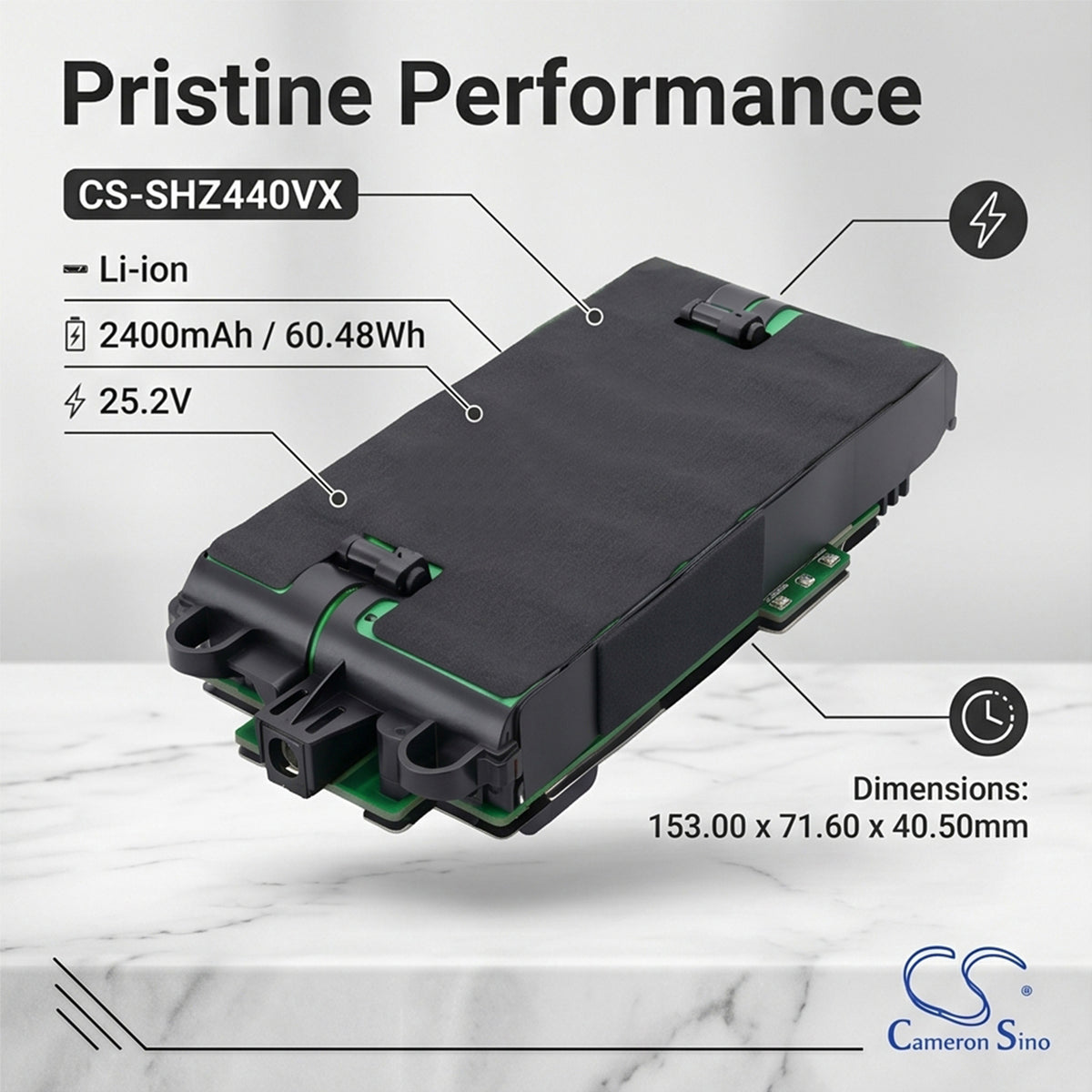 Replacement Battery for Shark IZ440H – Vacuum – 2400mAh / 25.2V