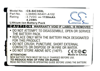 Replacement Battery for Siemens C35 – Mobile, SmartPhone – 1150mAh / 3.7V