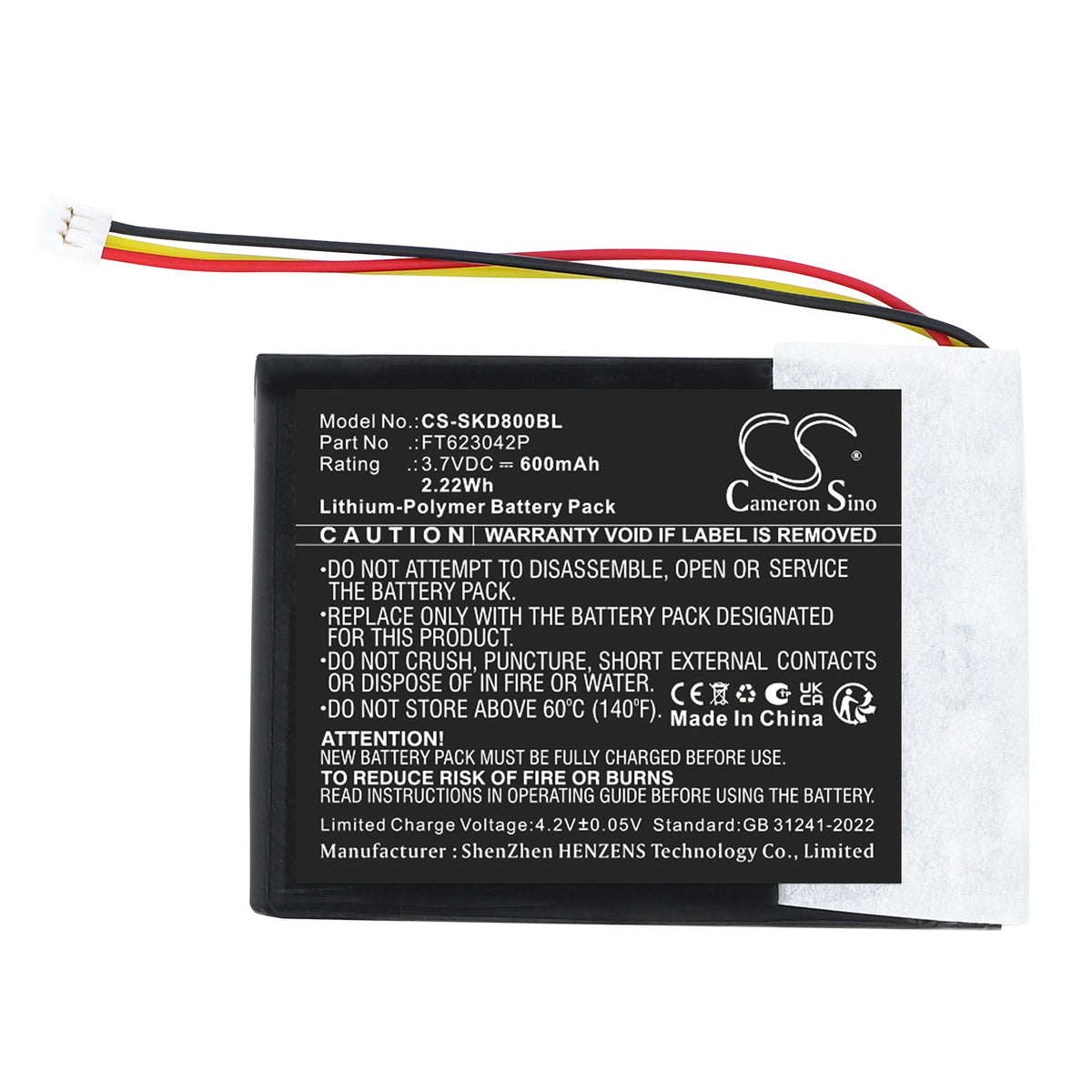 Replacement Battery for Socket Mobile S860 – Barcode Scanner – 600mAh / 3.7V