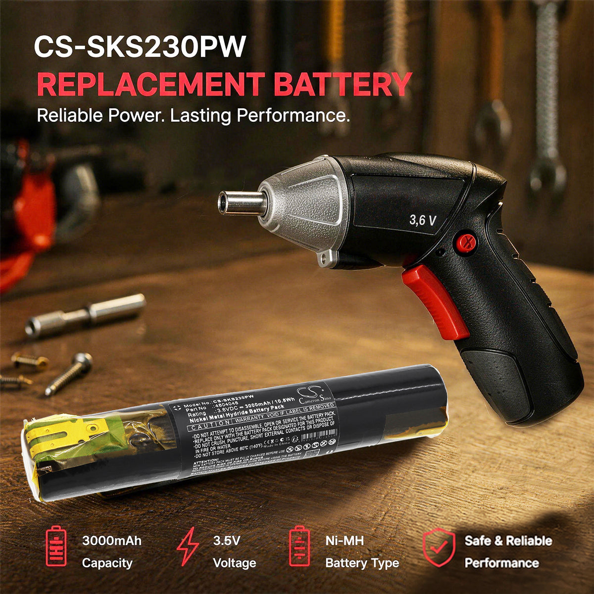 Replacement Battery for Skil 2000 – Power Tool – 3000mAh / 3.6V