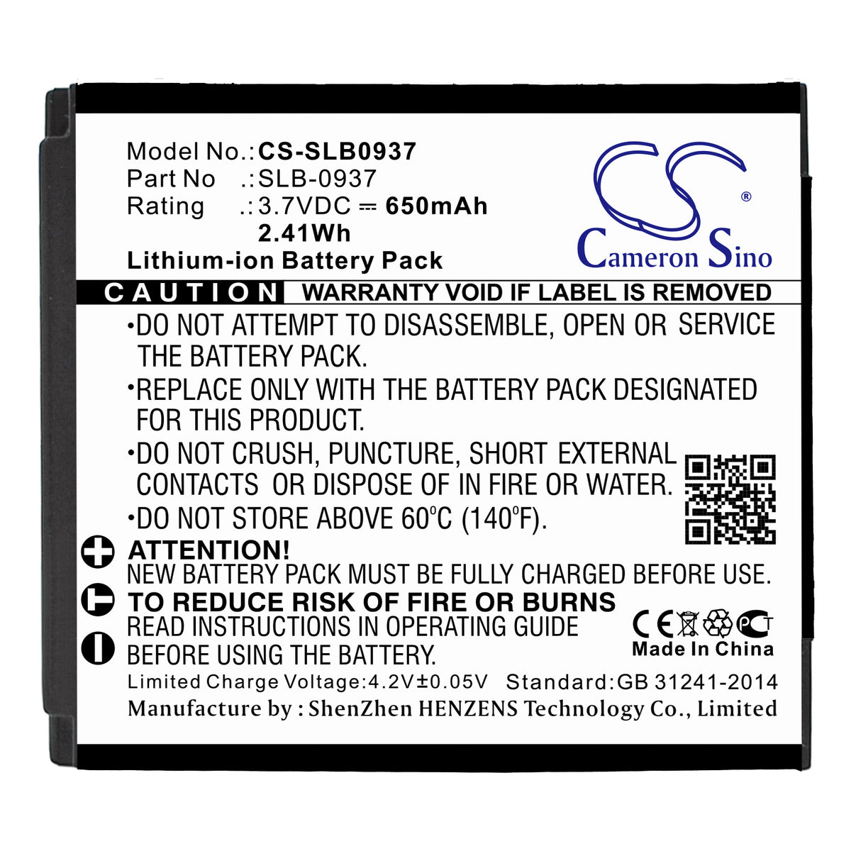 Replacement Battery for Samsung L830 – Camera – 650mAh / 3.7V