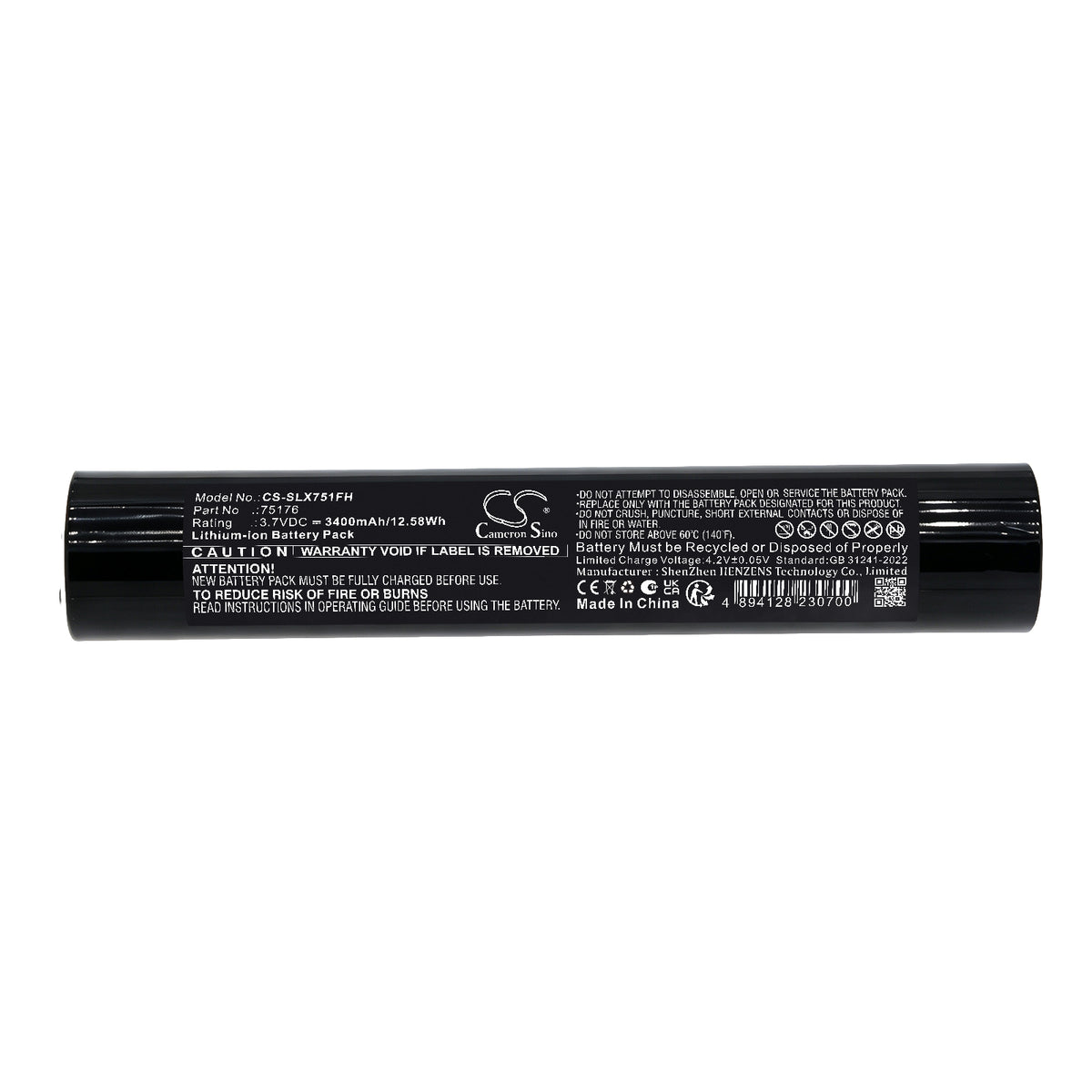 Replacement Battery for Streamlight Stinger LED – Flashlight – 3400mAh / 3.7V