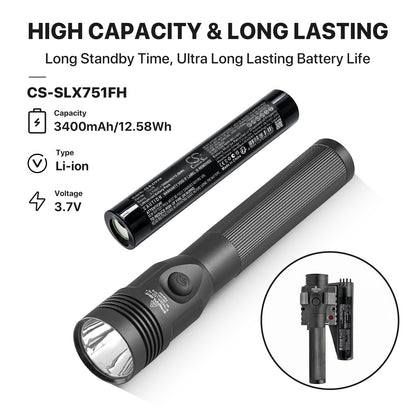 Replacement Battery for Streamlight Stinger LED – Flashlight – 3400mAh / 3.7V