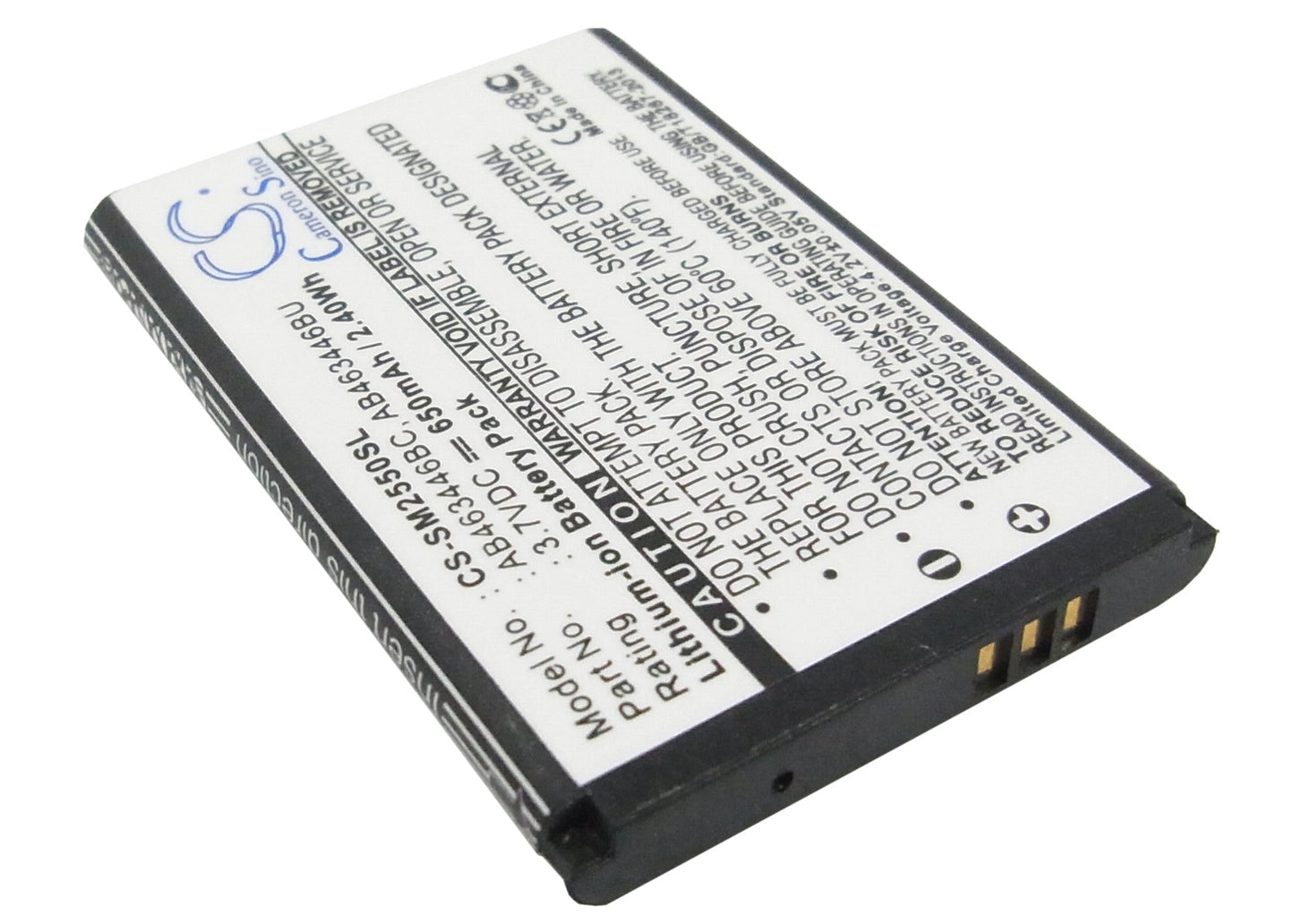Replacement Battery for Samsung  Champ – Mobile, SmartPhone – 650mAh / 2.41Wh / 3.7V