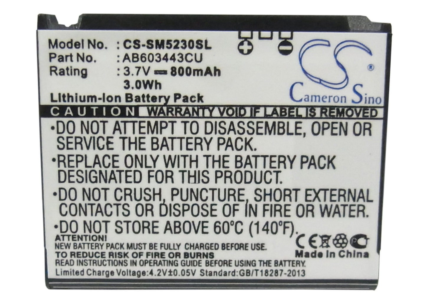 Replacement Battery for Samsung SGH-S5230 – Mobile, SmartPhone – 800mAh / 3.7V - image 5
