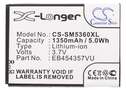 Replacement Battery for Samsung  Galaxy Chat – Mobile, SmartPhone – 1350mAh / 5.00Wh / 3.7V