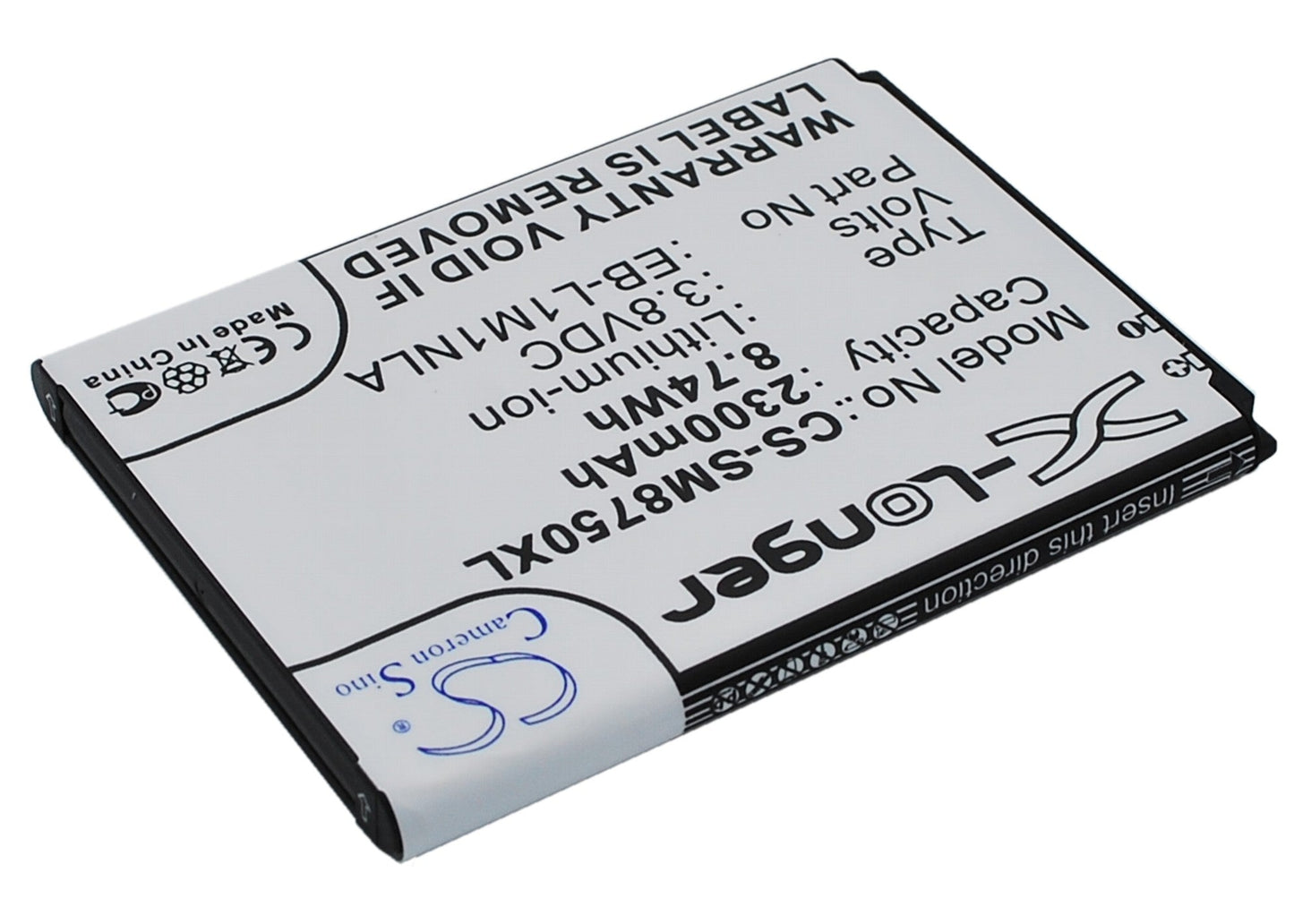 Replacement Battery for Samsung  ATIV S – Mobile, SmartPhone – 2300mAh / 8.74Wh / 3.8V