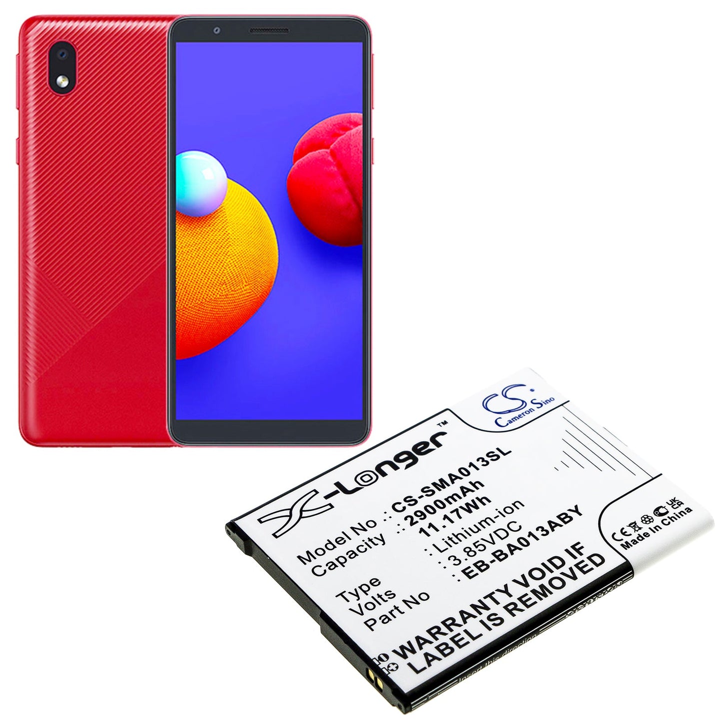 Replacement Battery for Samsung  Galaxy A01 2019 – Mobile, SmartPhone – 2900mAh / 11.17Wh / 3.85V