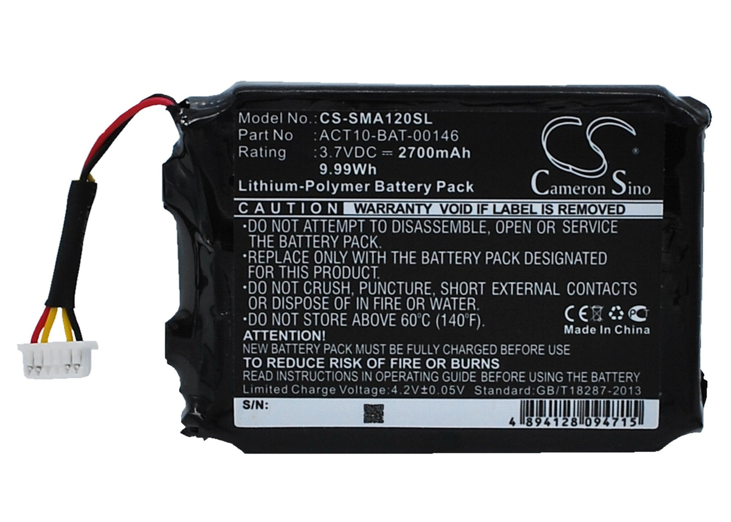 Replacement Battery for Satmap  Active 10 – GPS, Navigator – 2700mAh / 9.99Wh / 3.7V