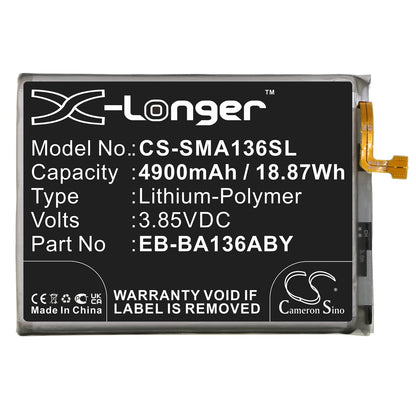Replacement Battery for Samsung  Galaxy A13 5G – Mobile, SmartPhone – 4900mAh / 18.87Wh / 3.85V