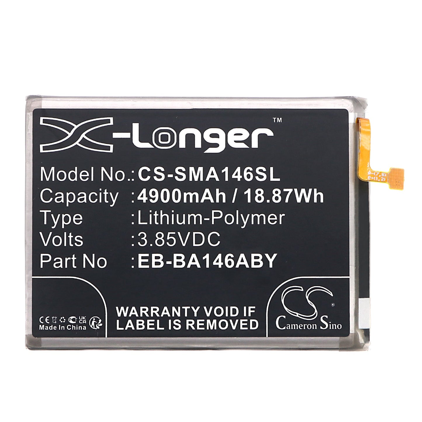 Replacement Battery for Samsung  Galaxy A14 5G – Mobile, SmartPhone – 4900mAh / 18.87Wh / 3.85V