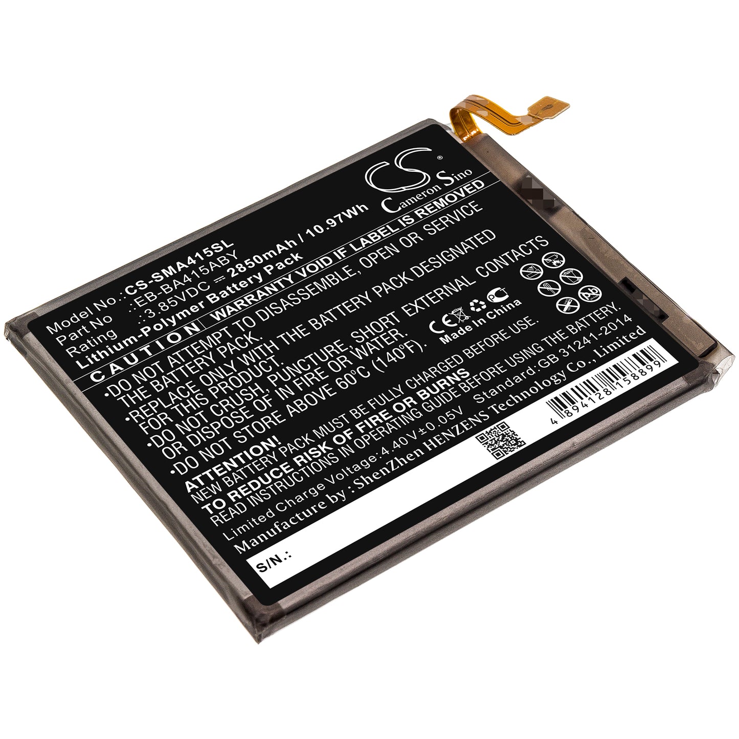 Replacement Battery for Samsung Galaxy A41 2020 – Mobile, SmartPhone – 2850mAh / 3.85V - image 1