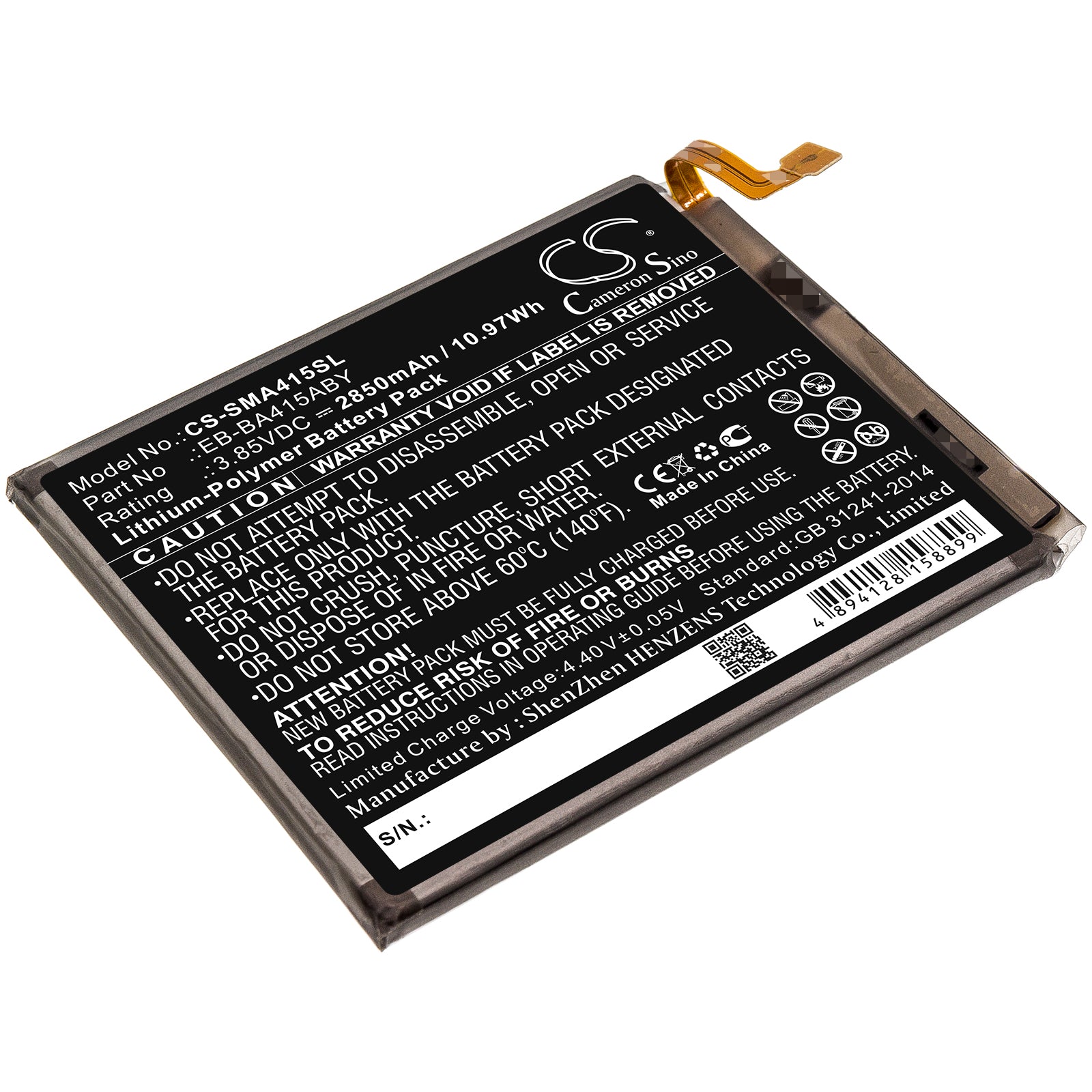 Replacement Battery for Samsung Galaxy A41 2020 – Mobile, SmartPhone – 2850mAh / 3.85V - image 1