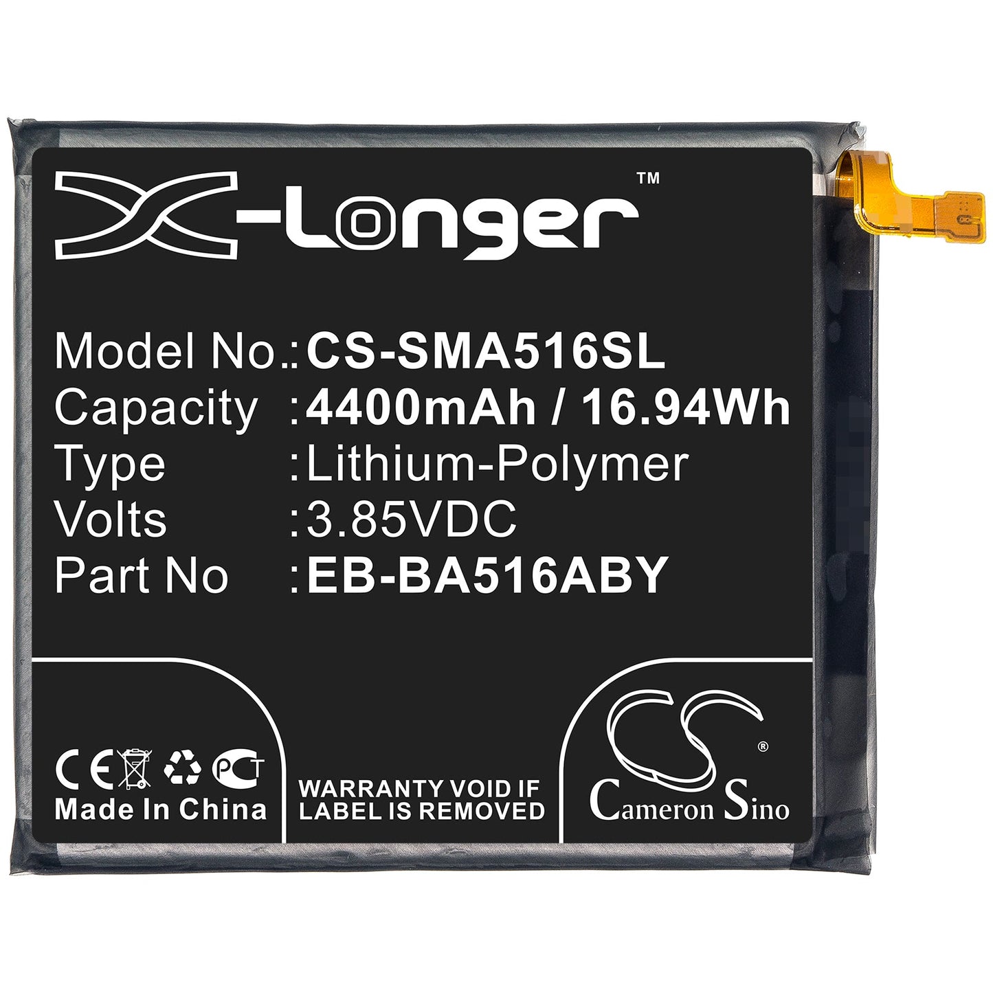 Replacement Battery for Samsung  Galaxy A51 5G – Mobile, SmartPhone – 4400mAh / 16.94Wh / 3.85V