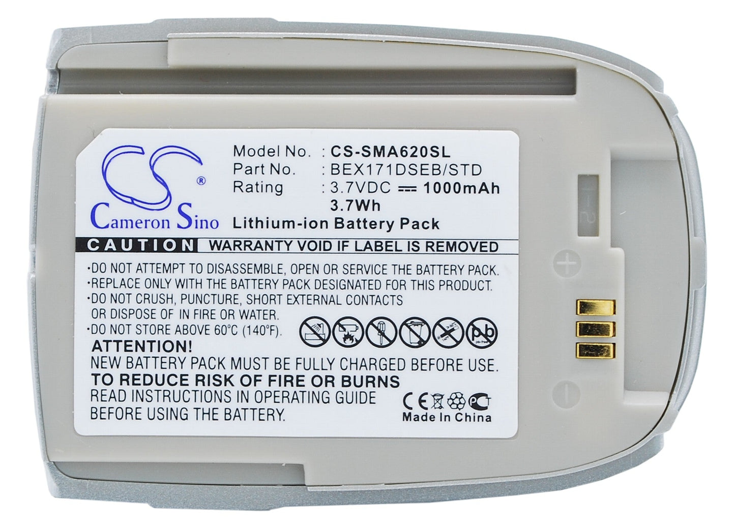 Replacement Battery for Samsung  SPH-A620 – Mobile, SmartPhone – 1000mAh / 3.7V