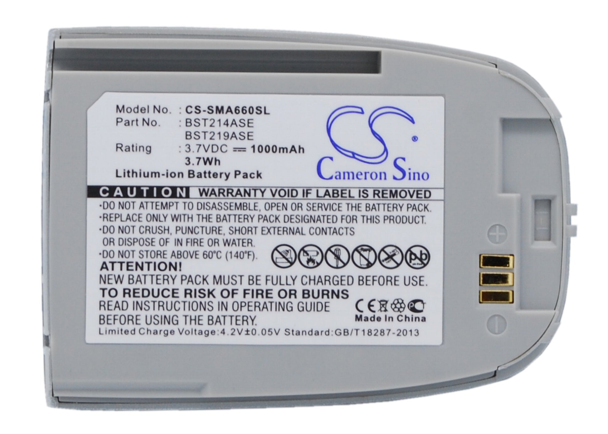 Replacement Battery for Samsung SCH-A660 – Mobile, SmartPhone – 1000mAh / 3.7V - image 1