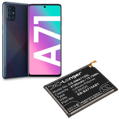 Replacement Battery for Samsung  Galaxy A71 – Mobile, SmartPhone – 4100mAh / 15.79Wh / 3.85V
