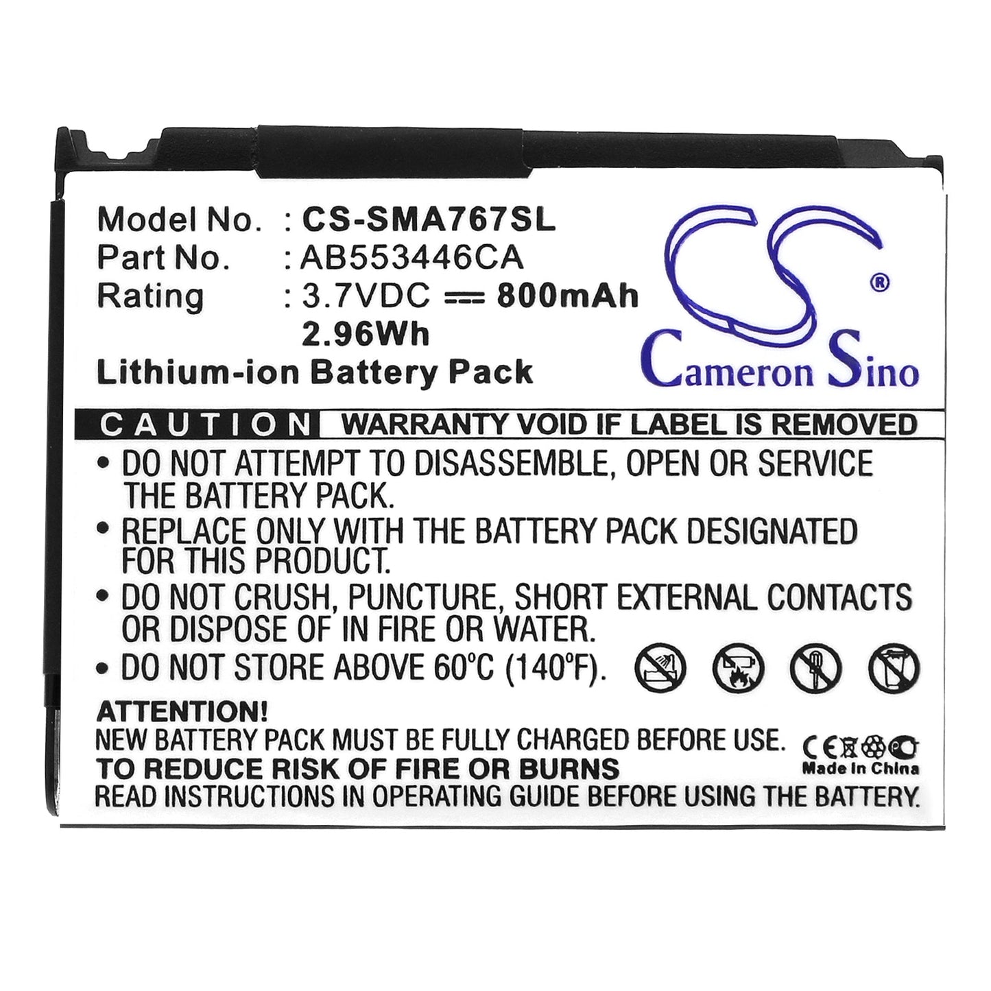 Replacement Battery for Samsung  SGH-A767 – Mobile, SmartPhone – 800mAh / 3.7V