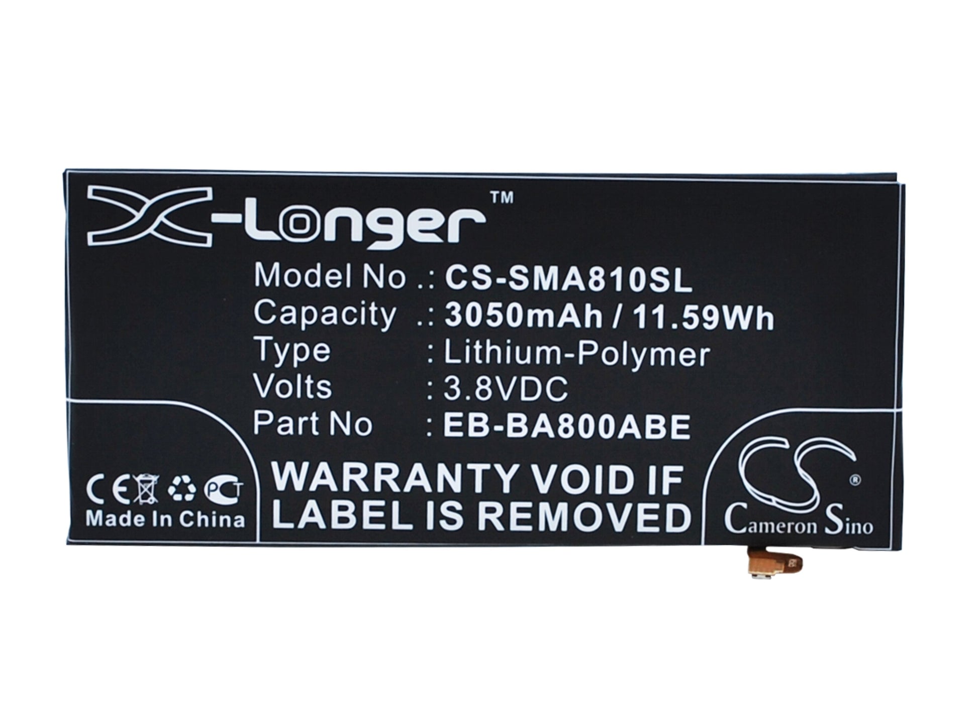 Replacement Battery for Samsung SM-A8000 – Mobile, SmartPhone – 3050mAh / 3.8V - image 1