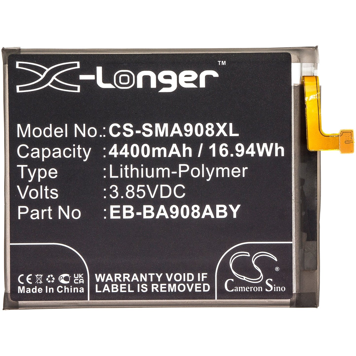 Replacement Battery for Samsung  Galaxy A90 5G – Mobile, SmartPhone – 4400mAh / 16.94Wh / 3.85V