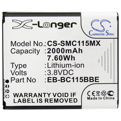 Replacement Battery for Samsung Galaxy S5 Zoom – Camera – 2000mAh / 3.8V