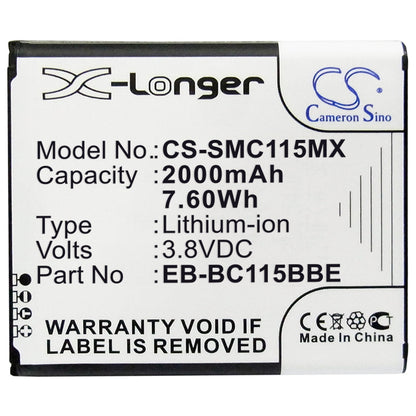 Replacement Battery for Samsung  Galaxy K zoom – Camera – 2000mAh / 7.60Wh / 3.8V