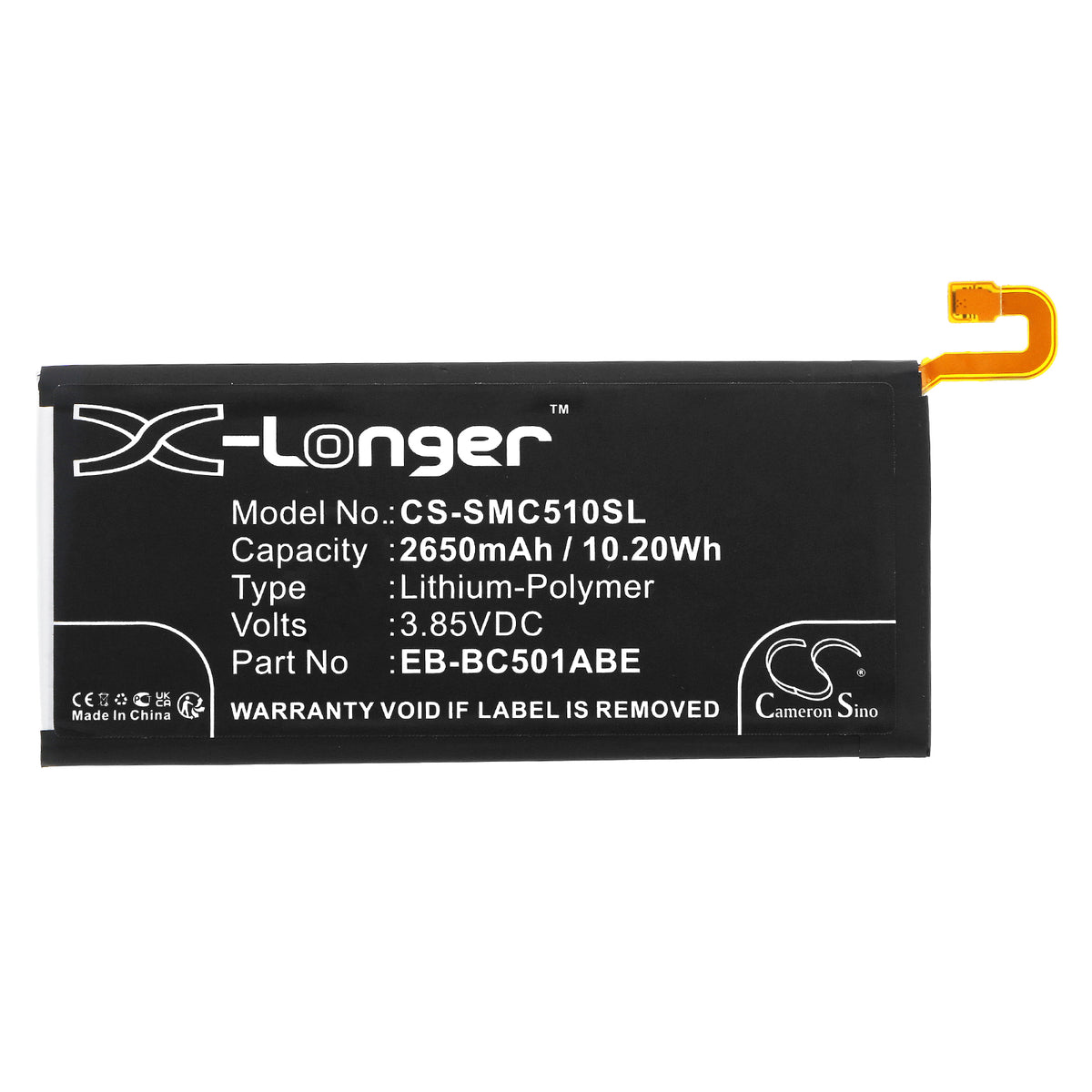 Replacement Battery for Samsung Galaxy C5 Pro – Mobile, SmartPhone – 2650mAh / 3.85V