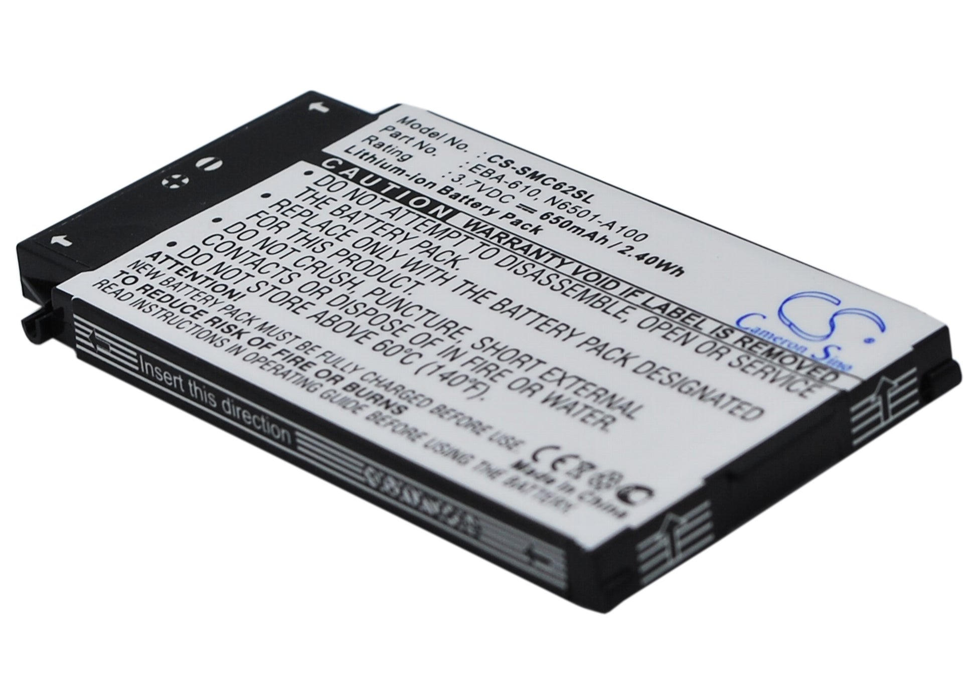 Replacement Battery for Siemens C62 – Mobile, SmartPhone – 650mAh / 3.7V - image 1