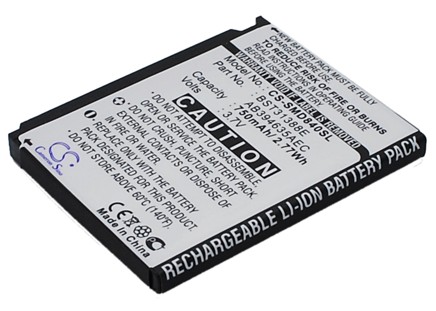 Replacement Battery for Samsung SGH-D848 – Mobile, SmartPhone – 750mAh / 3.7V - image 1