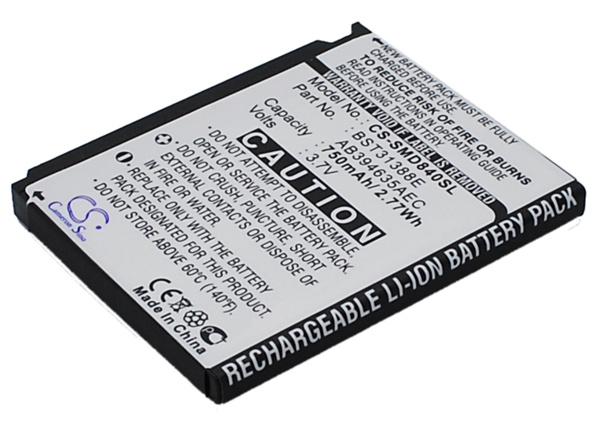 Replacement Battery for Samsung SGH-D848 – Mobile, SmartPhone – 750mAh / 3.7V - image 1