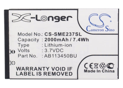 Replacement Battery for Samsung  E2370 Solid – Mobile, SmartPhone – 2000mAh/7.4Wh / 3.7V